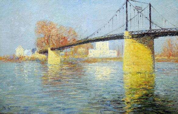 Gustave Loiseau (France 1865 - 1935) Le Pont Suspendu à Triel-sur-Seine (1917)