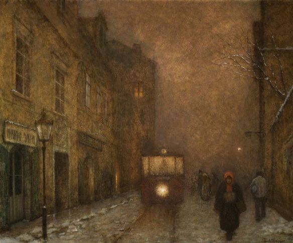 Jakub Schikaneder (Czech 1855–1924) Tram in the Streets of Prague (c. 1900-1910)
