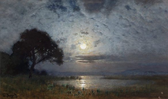 Louis Douzette (Germany 1834-1924) Moonlit Landscape on the Darß (c. 1900)