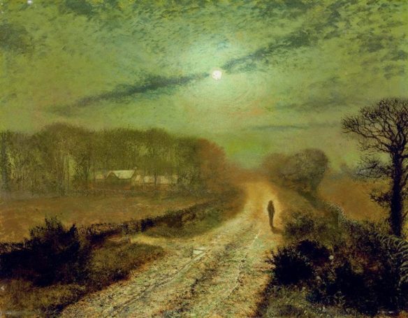 John Atkinson Grimshaw (1836-1893), A Moonlit Landscape, 1870-tal.