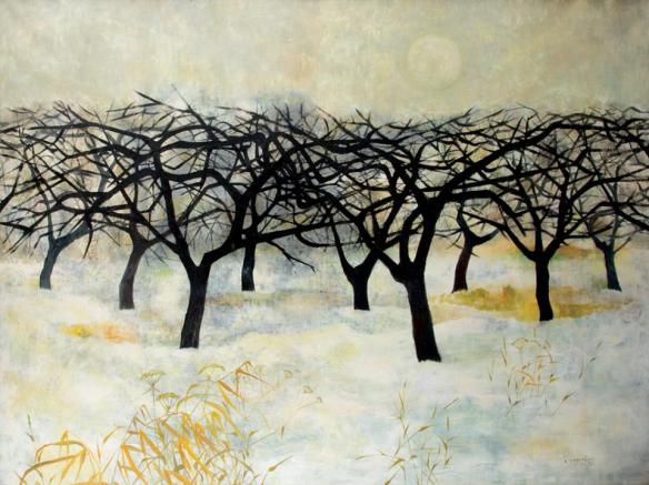 Ota Janeček, Apple Orchard in Winter, 1951.