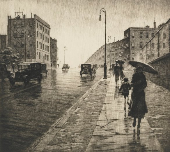 Martin Lewis (Australia 1881-USA 1962) Rainy Day, Queens (1931)