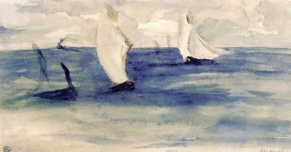 Seascape with Sailing with Ships Edouard Manet