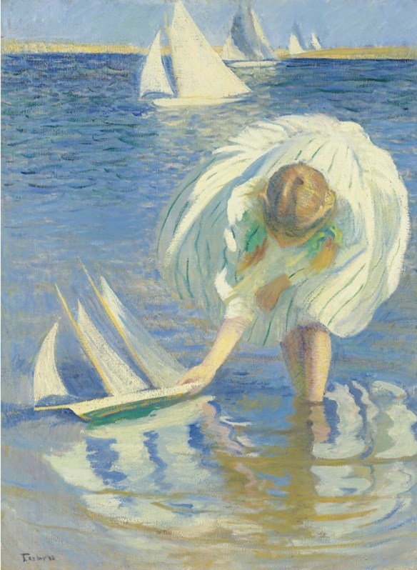 1Edmund Charles Tarbell (USA 1862-1938) Child with Boat (Girl with Sailboat) 1899