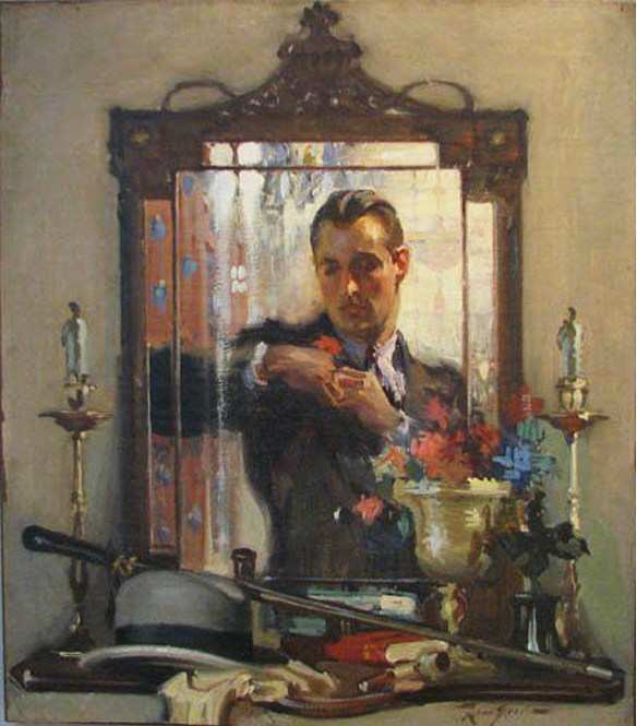 Elegant Man in Mirror, Leon Gordon 1930