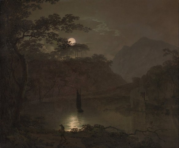 Joseph Wright of Derby (1734-1797) A Lake by Moonlight (1780-1782)