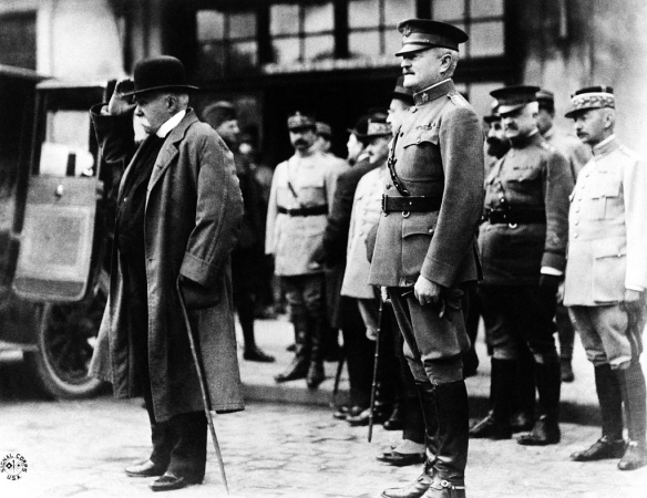 Konseljpresident Georges Clemenceau med general Pershing 1918.