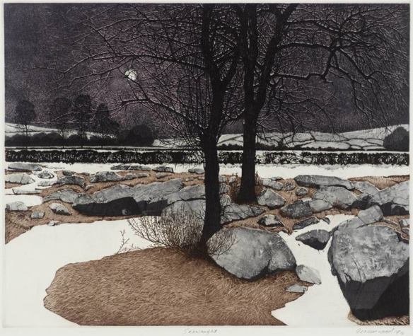 Phil Greenwood (UK ,Wales. b.1943）Snow Night (1974)